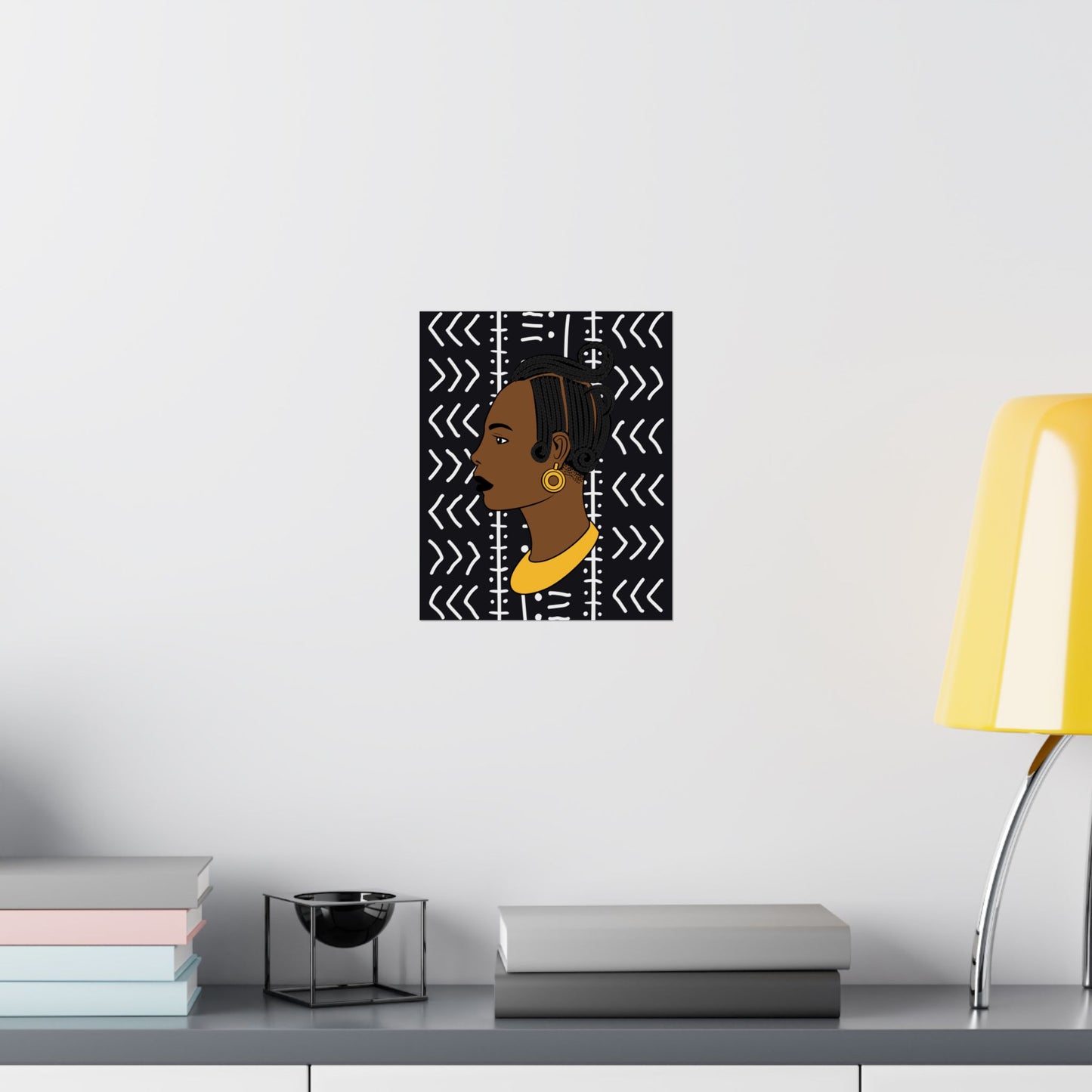 Lady Kongossa on Black Mudcloth Premium Matte Vertical Posters