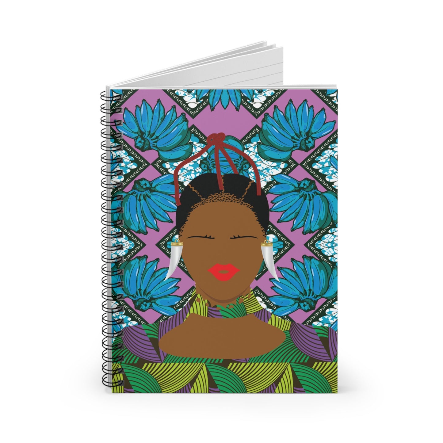 Namiso IV on Purple Banana Spiral Notebook, Front Cover Print - Ruled Lines