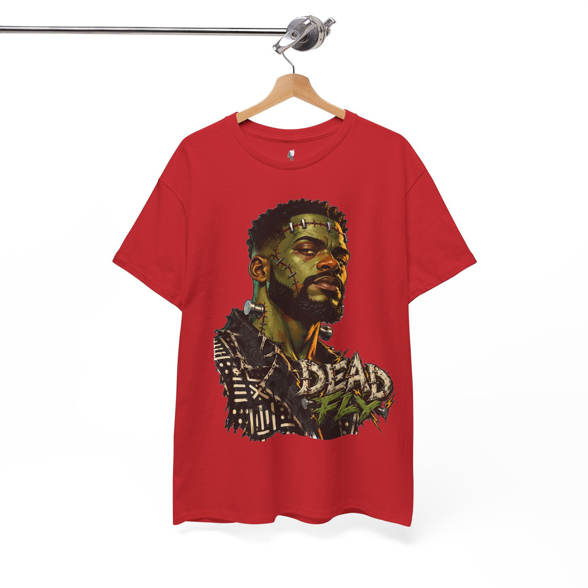 Dead Fly Afro Frankenstein Halloween Tee Unisex Heavy Cotton Tee
