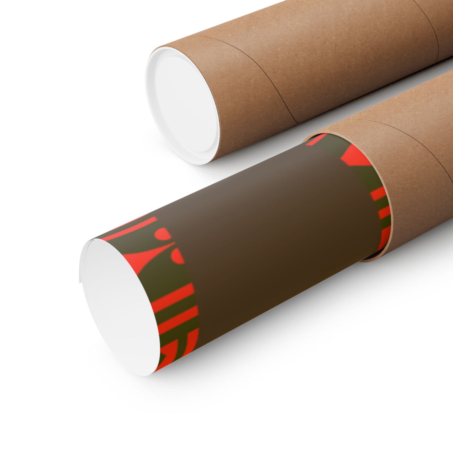 Pascale (Chocolate) in Yellow Toghu on Red Ndop Backdrop Premium Matte Vertical Posters