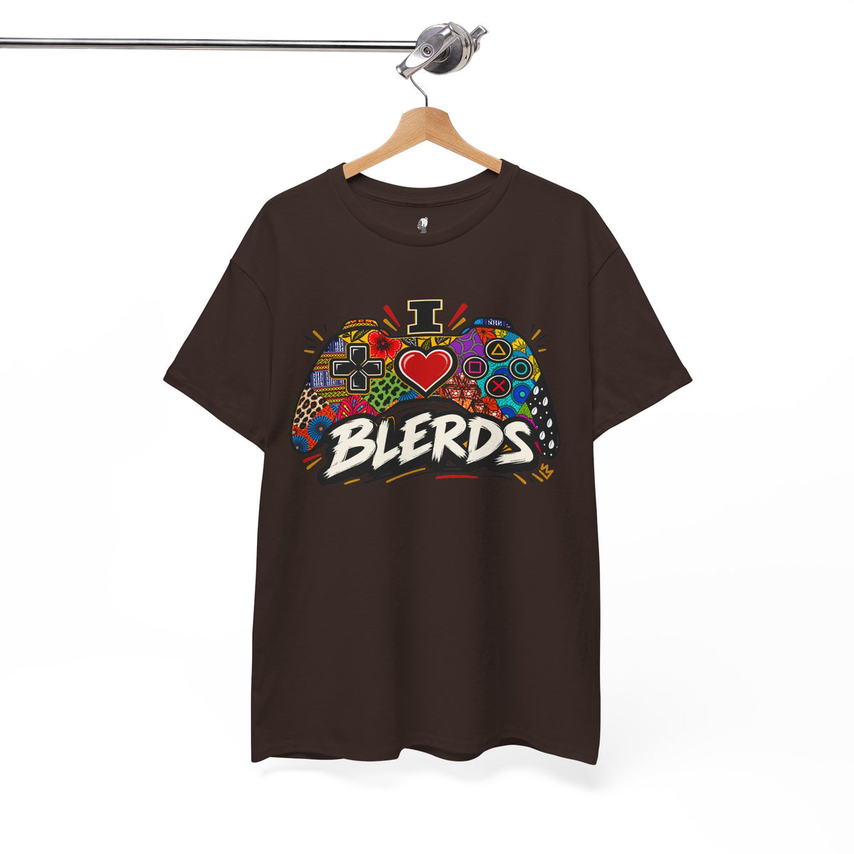 I Heart Blerds Tee Colorful Gamer Controller Graphic Unisex Heavy Cotton Tee