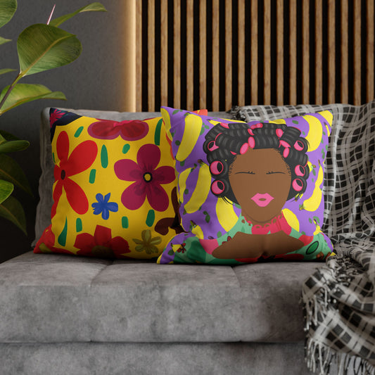 Chantal loves Bananas Two-Sided Faux Suede Square Pillow Case