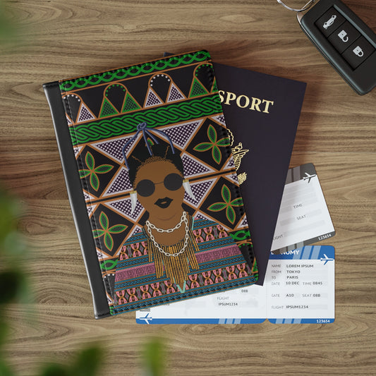 Manyi in Pink Toghu - Green Triangle Toghu Passport Cover