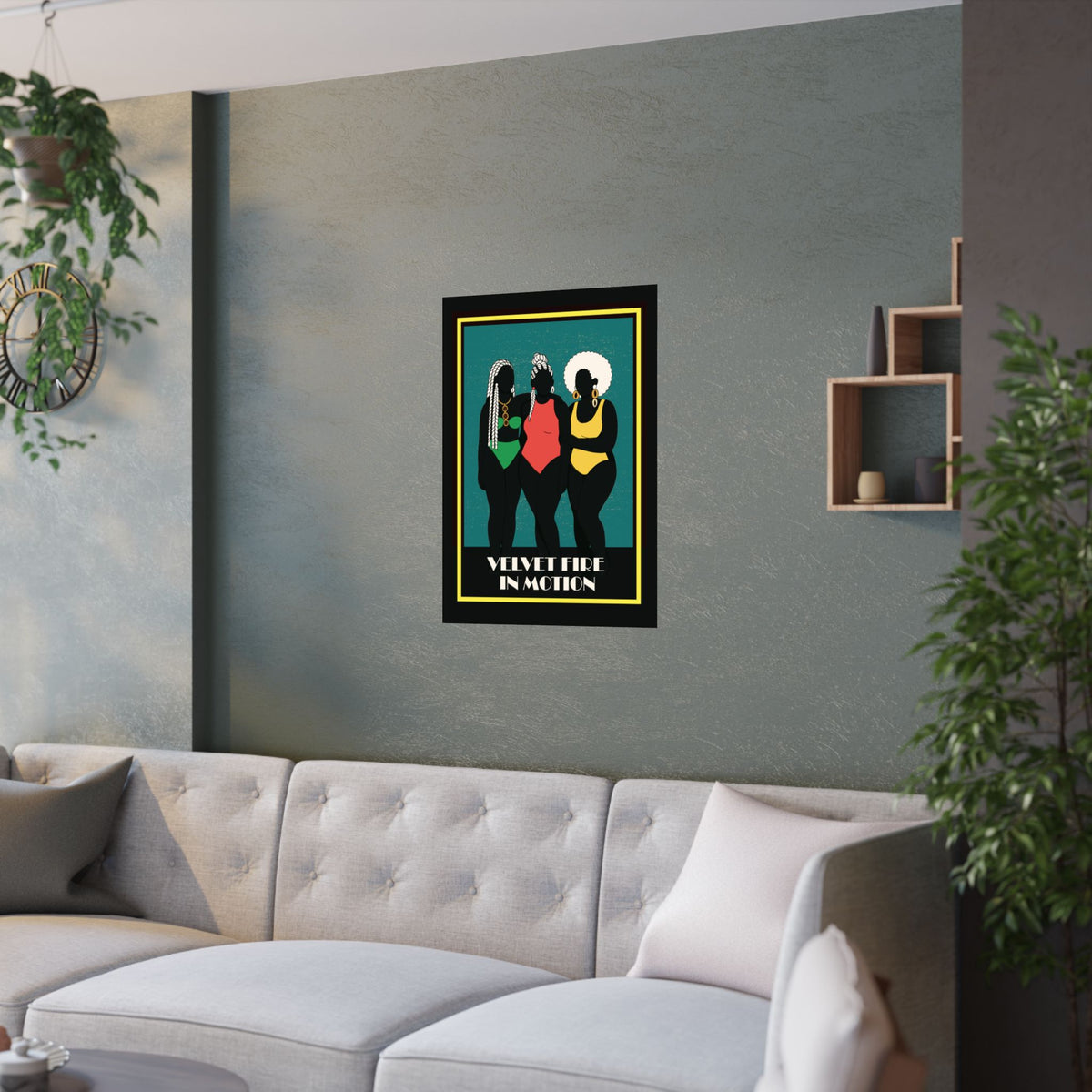 Satin Poster, Colorful Vintage 1920s Wall Art, Modern Home Decor, Jungle Patterns, Unique Gift Idea, Boho Aesthetic