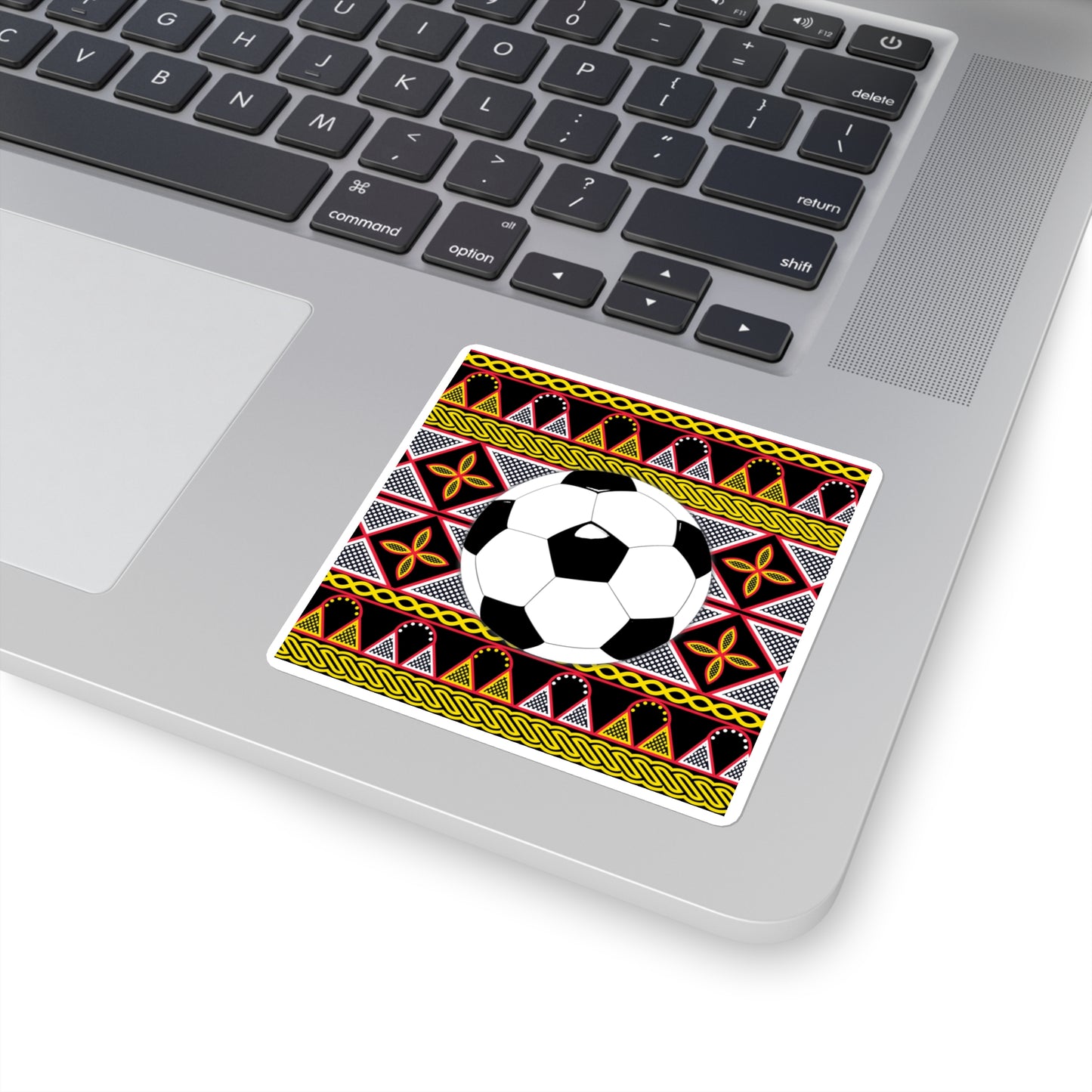 Futbol on Yellow Toghu Square Stickers