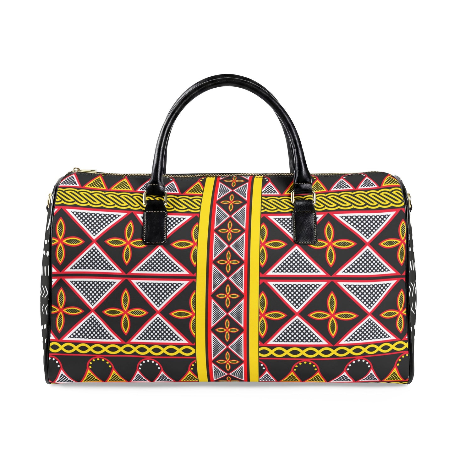 NEW Vegan Leather Ankara and Toghu Print Travel Bag, two-sided design