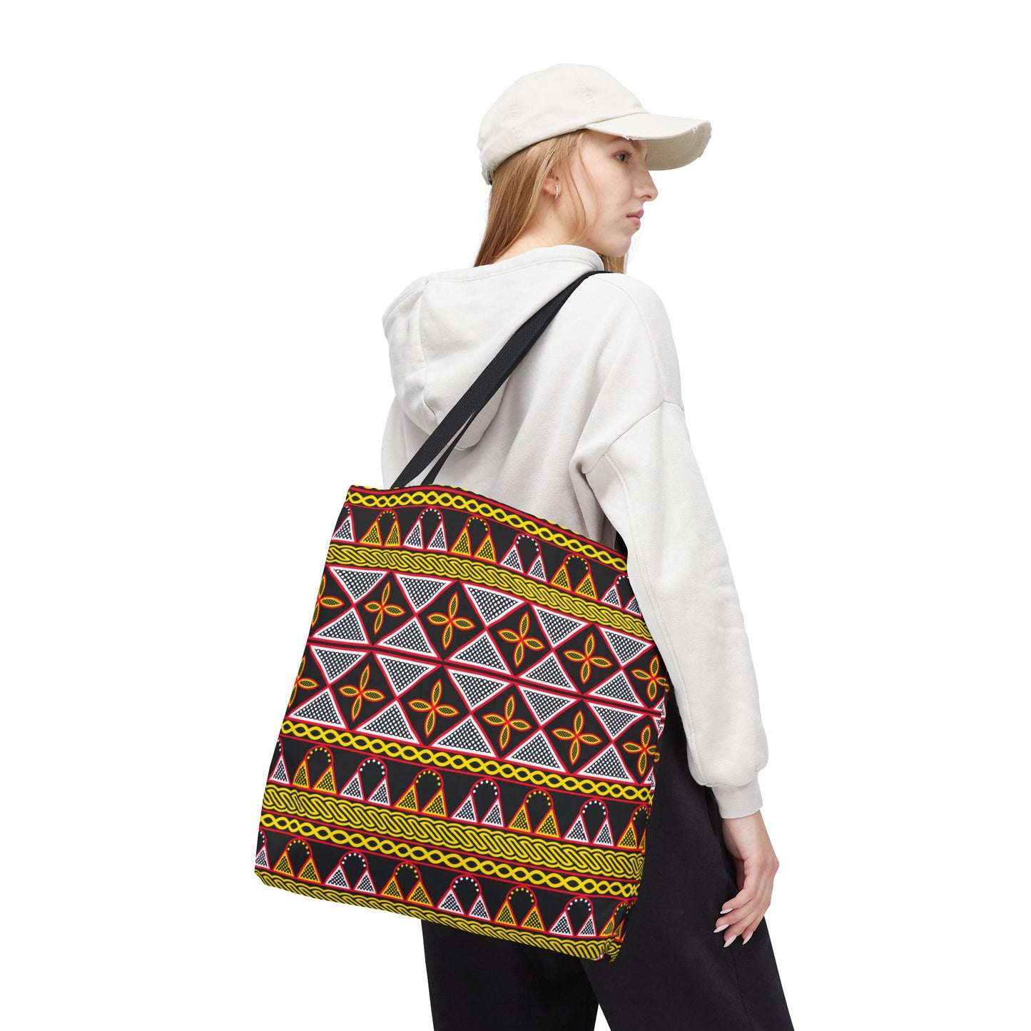 Yellow Cameroon Toghu Print Canvas Tote Bag