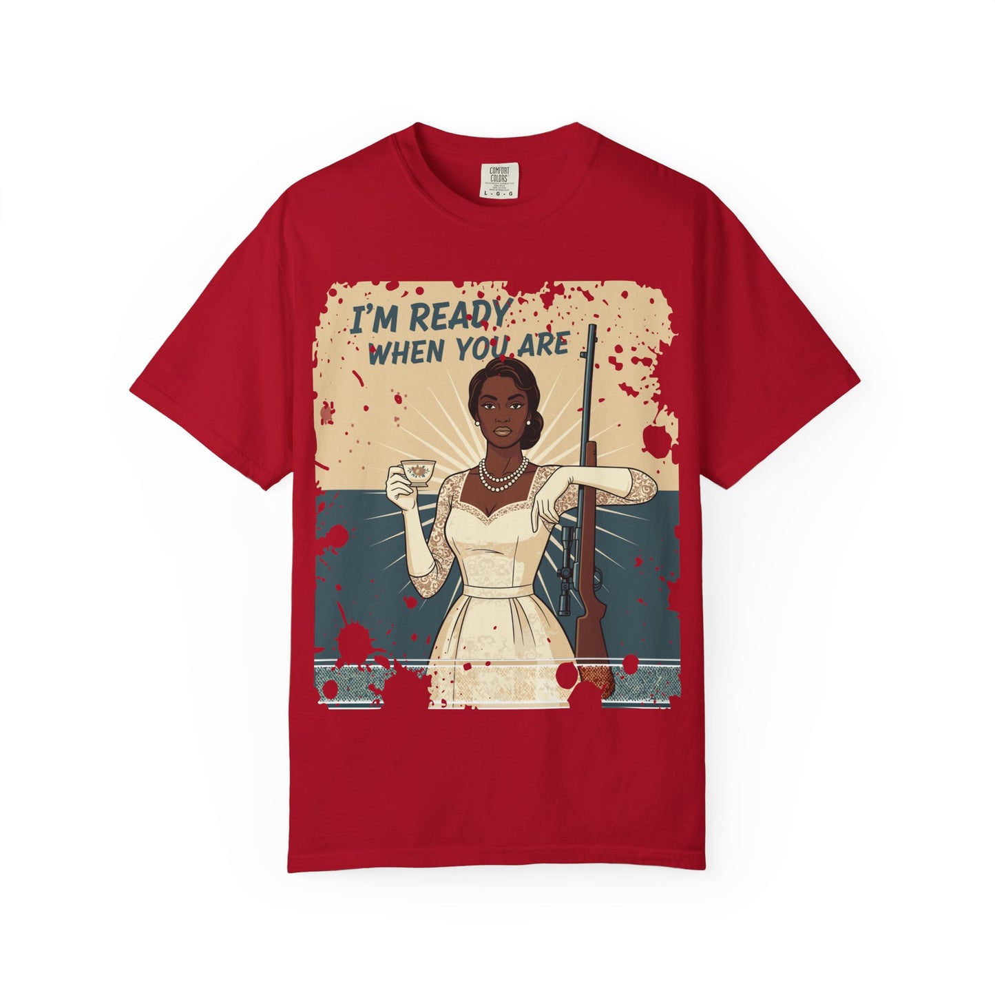 Retro Black Woman Unisex Graphic Tee, Soft Garment-Dyed T-Shirt, Vintage Pin Up Statement Shirt perfect for Mother's Day