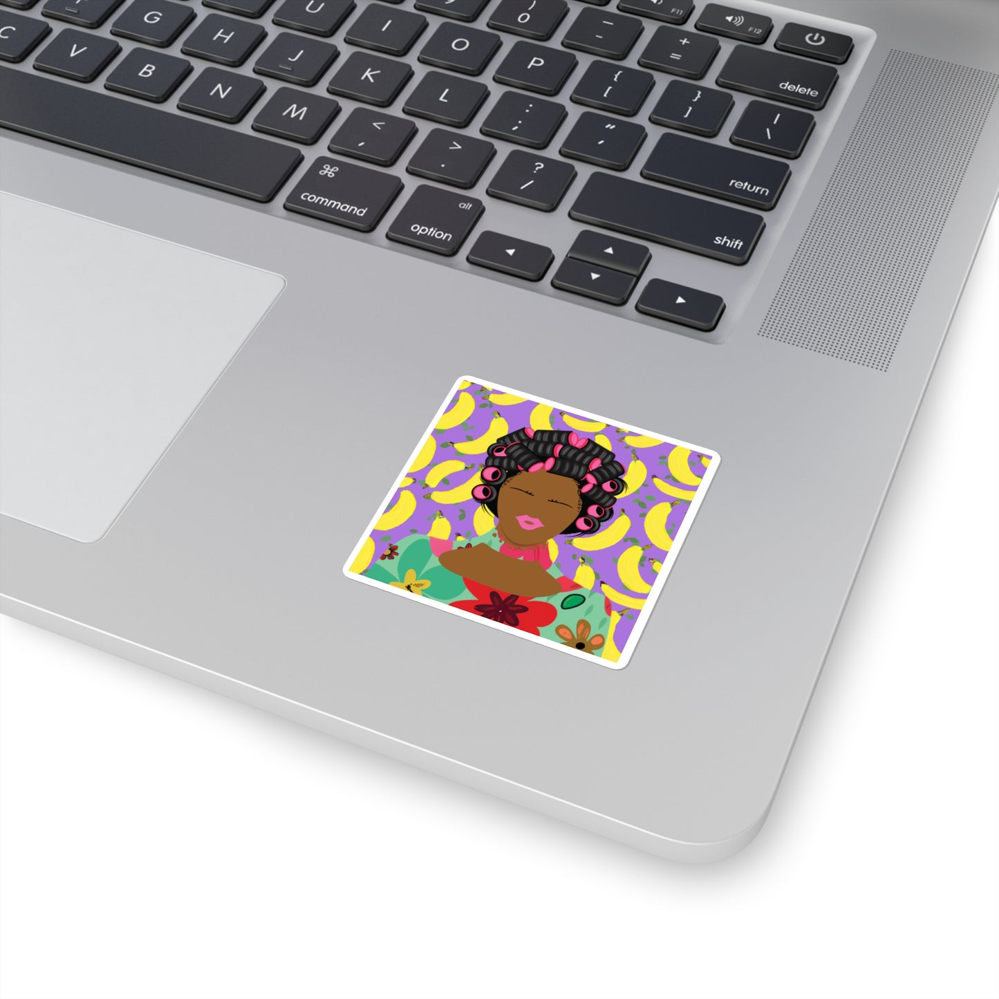 Chantal loves Bananas Square Stickers