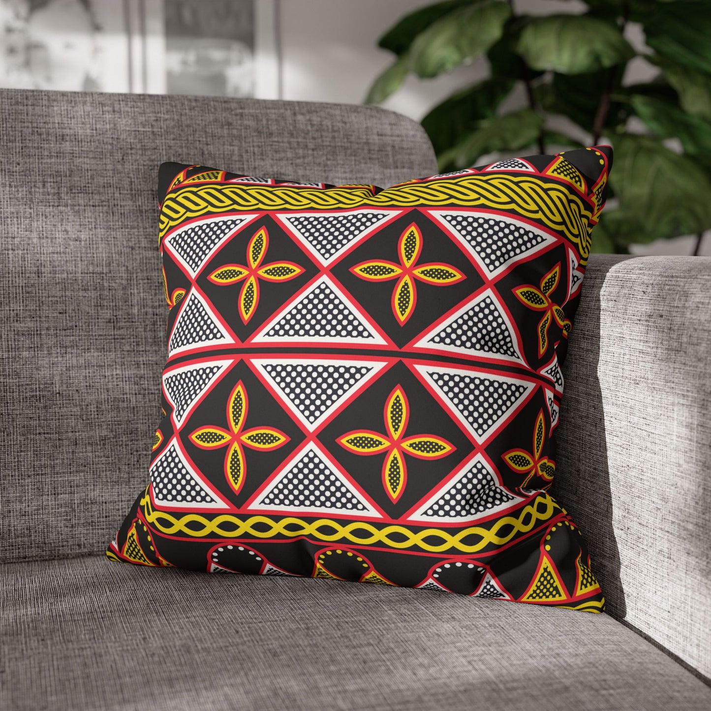 Yellow Toghu Pillow Casecase, Home Decor, African Print Throw Pillow Case, Square Accent Cushion, Living Room, Bedroom, Sofa Accessories