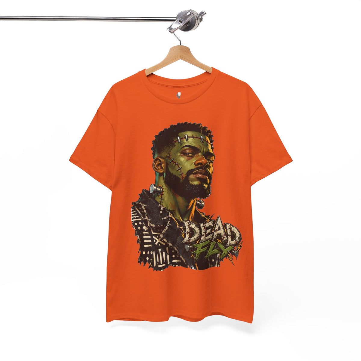 Dead Fly Afro Frankenstein Halloween Tee Unisex Heavy Cotton Tee