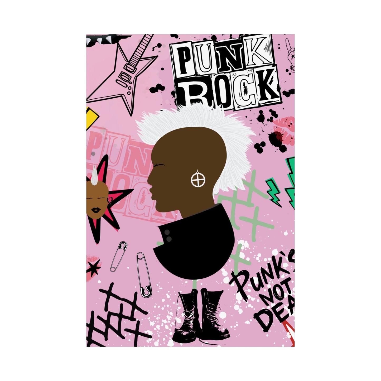 Punk Girl Pink Premium Matte Vertical Posters