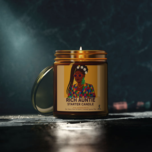 Rich Auntie Coconut Apricot Wax Scented Candles (Color), Afrocentric Candle – African Inspired Home Decor,Home Fragrance Decor, Aromatherapy Gift, Relaxation Candle