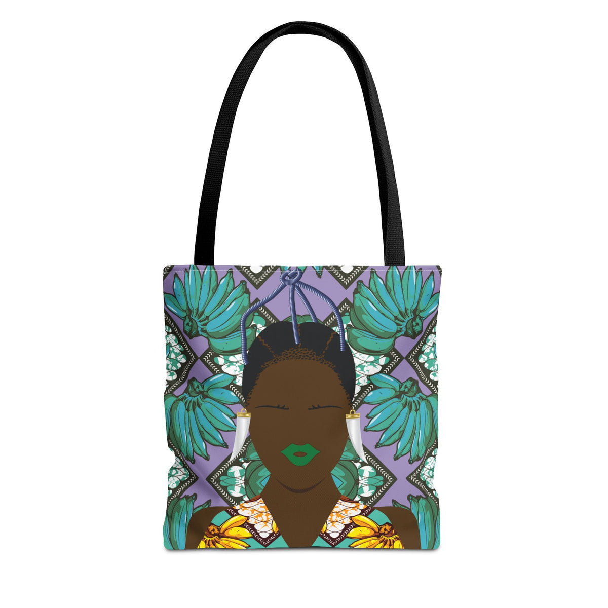 Havana Banana(Sand and Chocolate) on Green Banana Two-Sided Design AOP Tote Bag