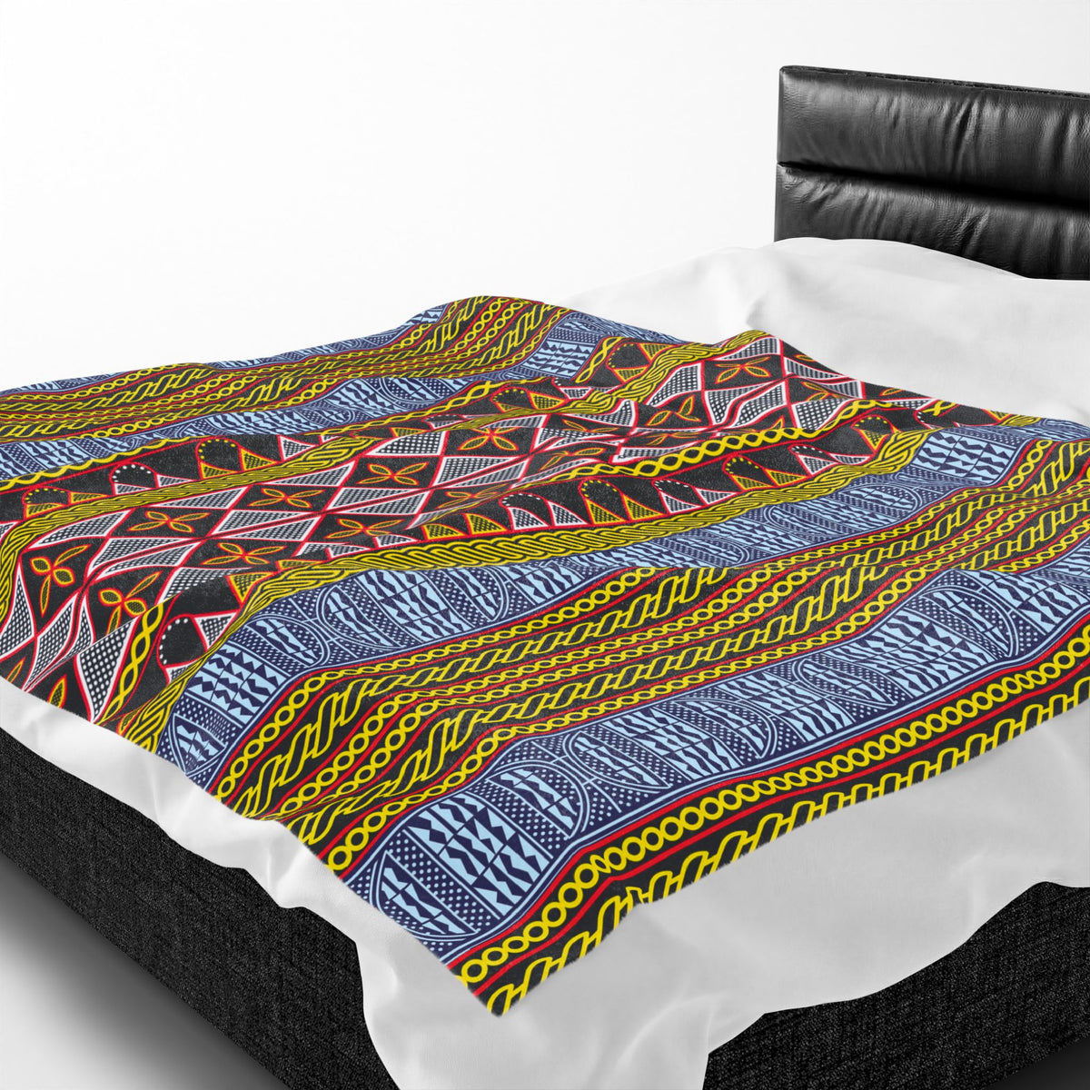 Ndop - Toghu African Print Re-Mixed Velveteen Plush Blanket