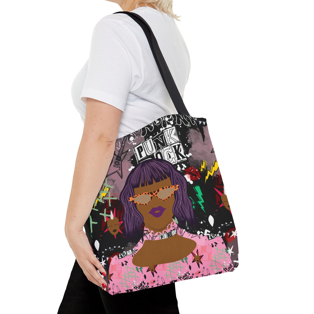 Anum in Punk and Pink Punkitude Two-Sided Design Tote Bag (AOP)