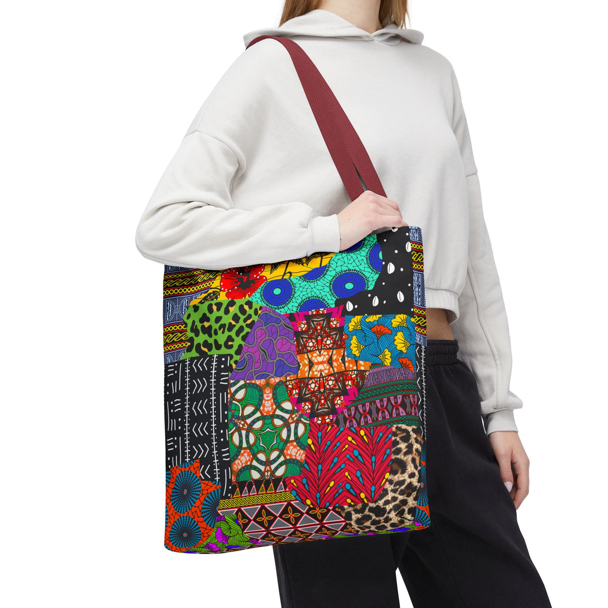 AfrikQuilt Ankara Print Canvas Tote Bag