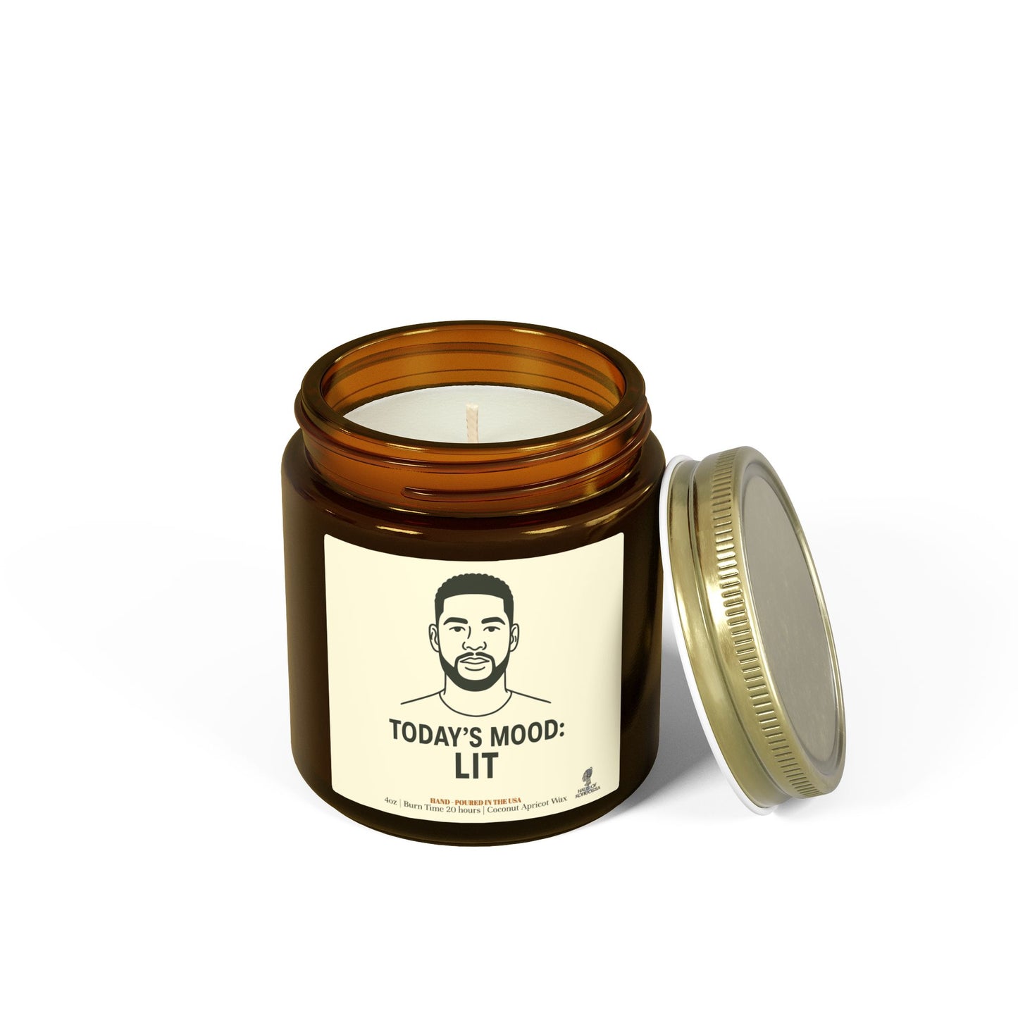 Today's Mood, LIT Coconut Apricot Wax Scented Candles (Black and White), Afrocentric Candle – African Inspired Home Decor, Home Fragrance Decor, Aromatherapy Gift, Relaxation Candle