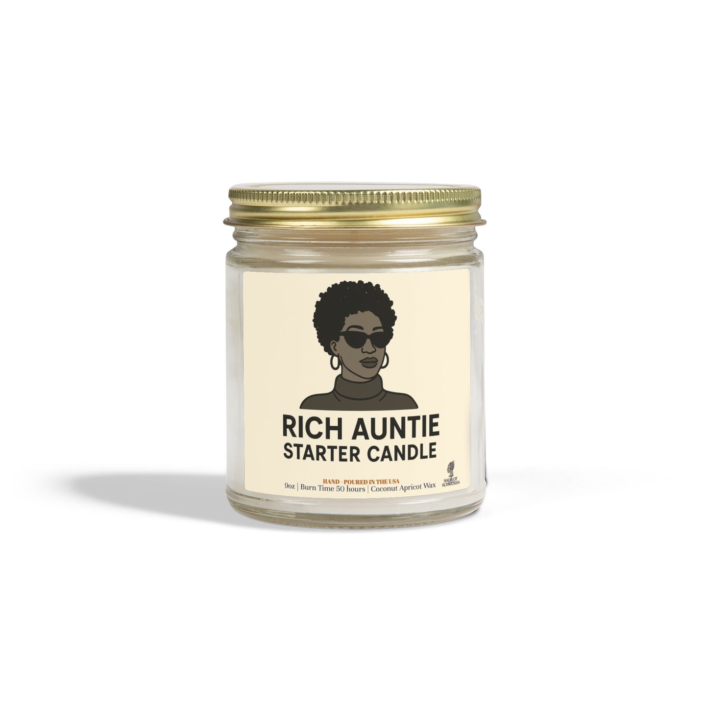 Rich Auntie Coconut Apricot Wax Scented Candles (Black and White), Afrocentric Candle – African Inspired Home Decor,Home Fragrance Decor, Aromatherapy Gift, Relaxation Candle