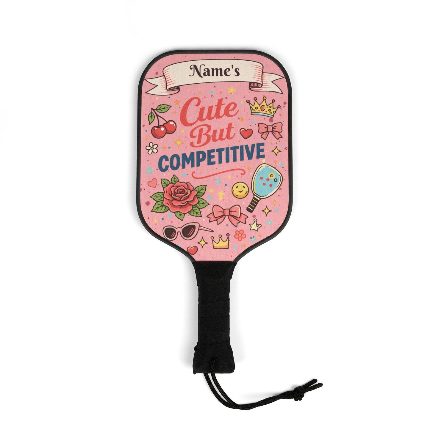 Personalized Wooden Pickleball Paddles Set with Balls, "Competitive" Design