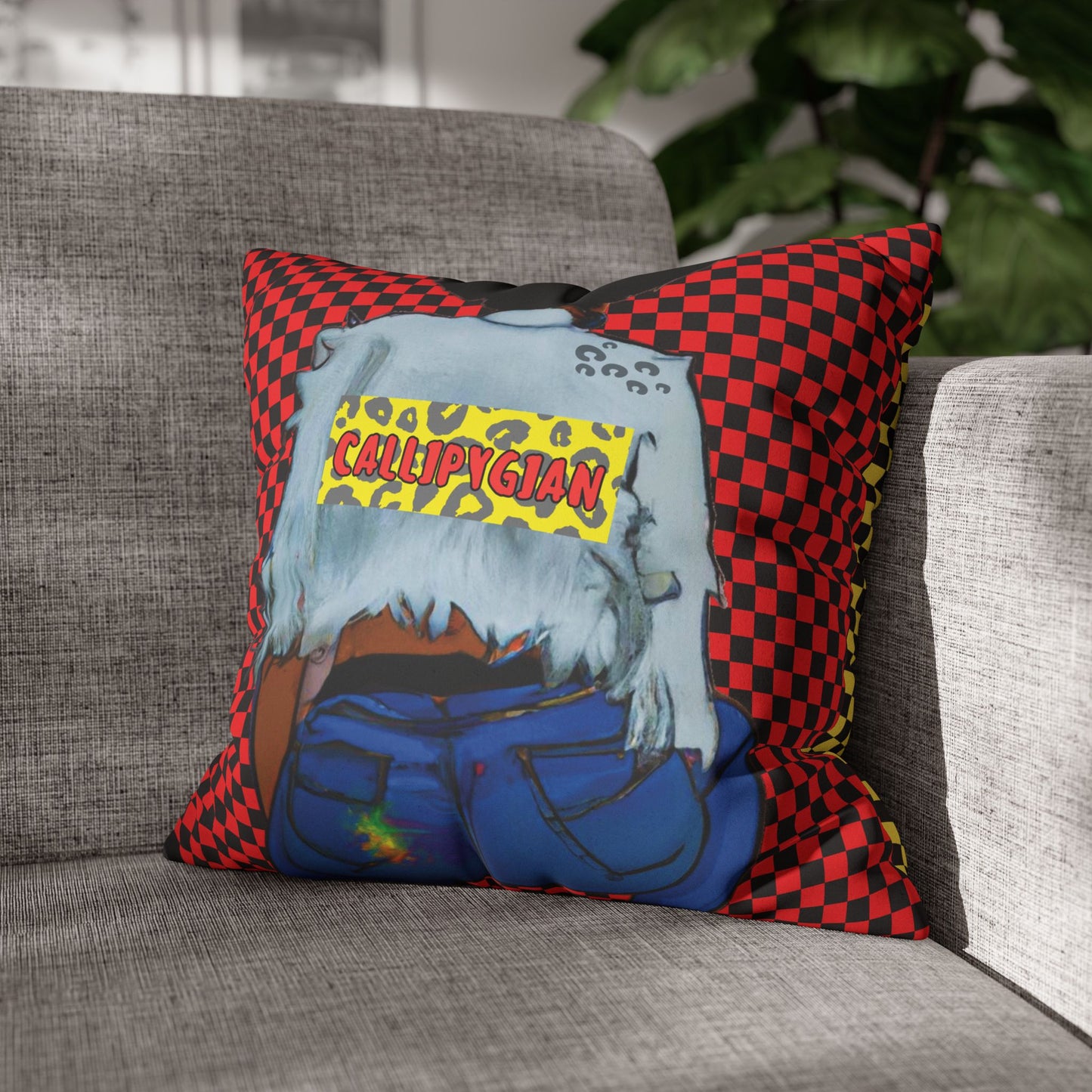 Callipygian Girl and Don't Touch my Hair Two-Sided Faux Suede Square Pillow Case