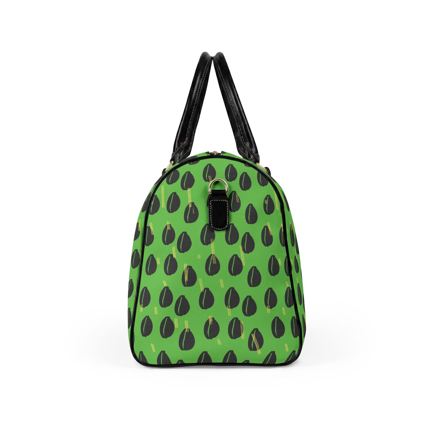 NEW Cowries on Green print Vegan Leather Travel Bag