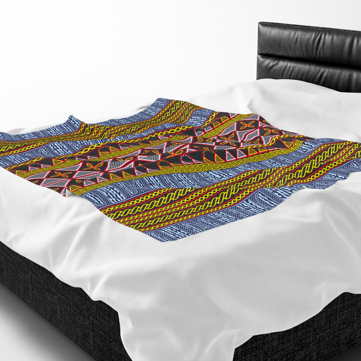 Ndop - Toghu African Print Re-Mixed Velveteen Plush Blanket