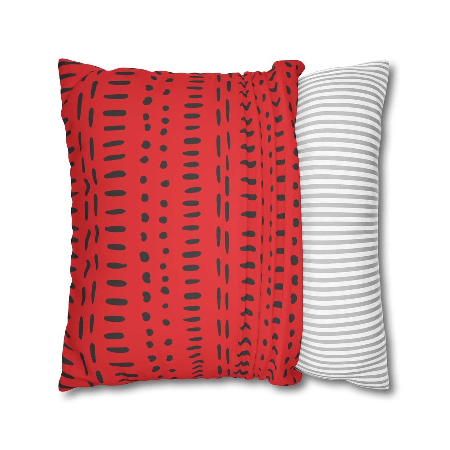 Pascale in Mudcloth (BW) Two-Sided Faux Suede Square Pillow Case