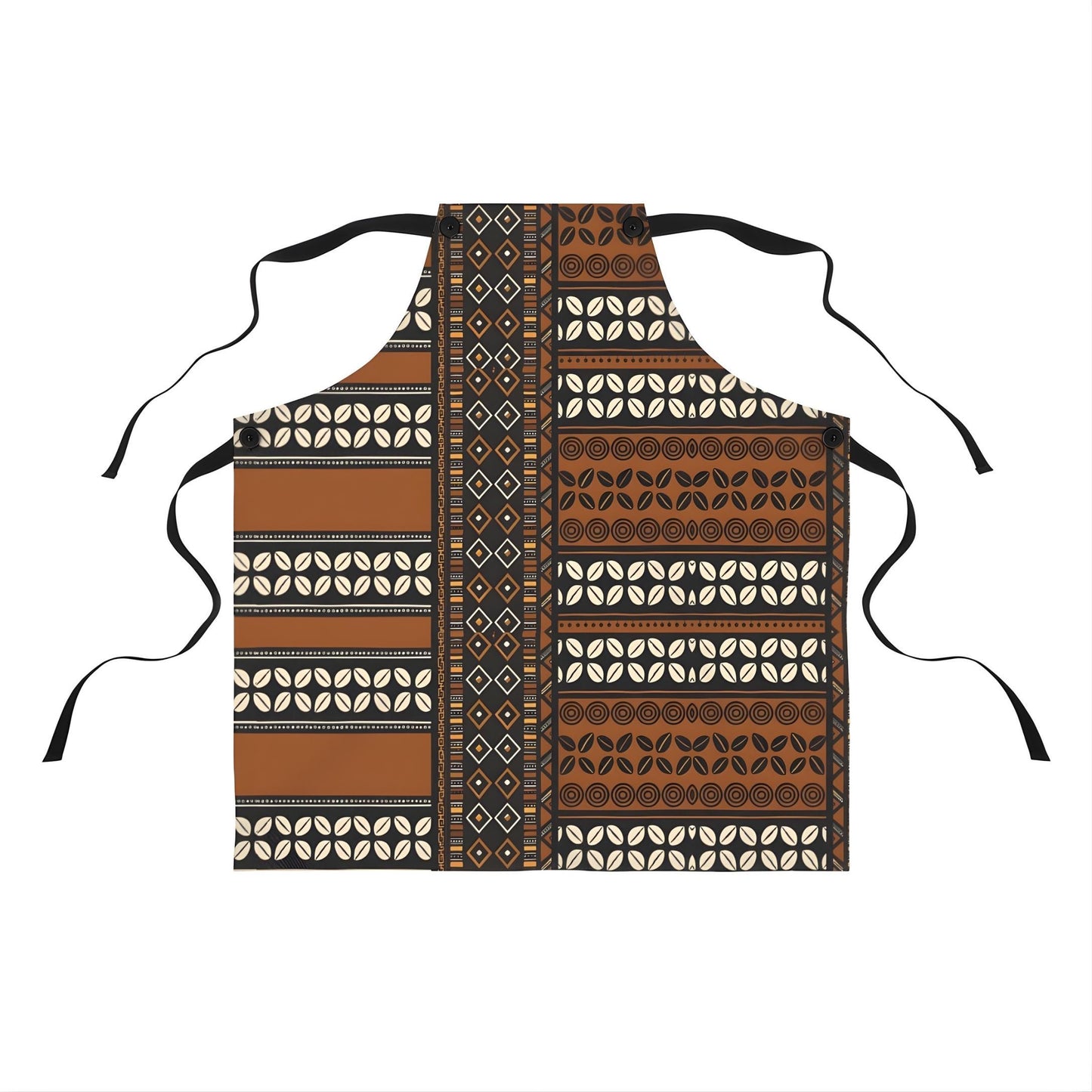 Mudcloth Print Apron, African Kitchen Gardening Apron, Retro Cooking Style Polyester