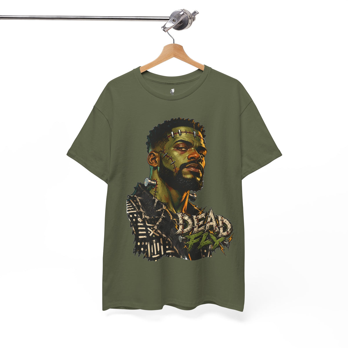 Dead Fly Afro Frankenstein Halloween Tee Unisex Heavy Cotton Tee