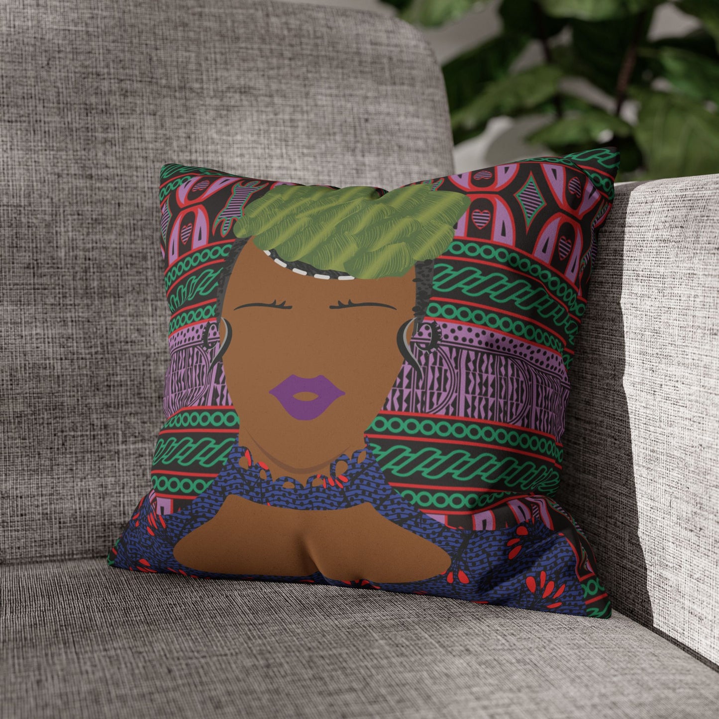 Jihi Faux Suede Square Pillow Case