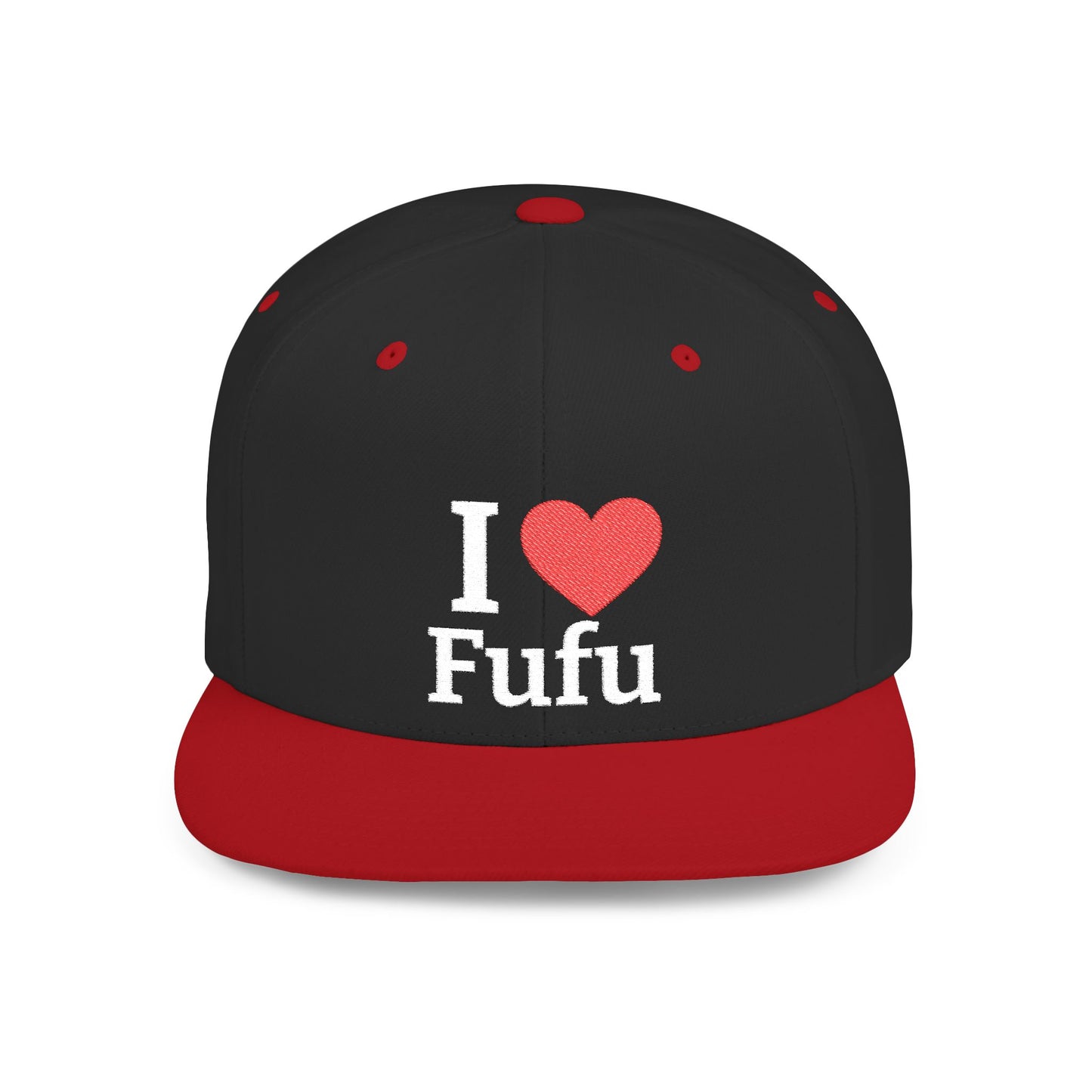 I luv FUFU Flat Bill Snapback Hat, Embroidered Adjustable One Size Cap