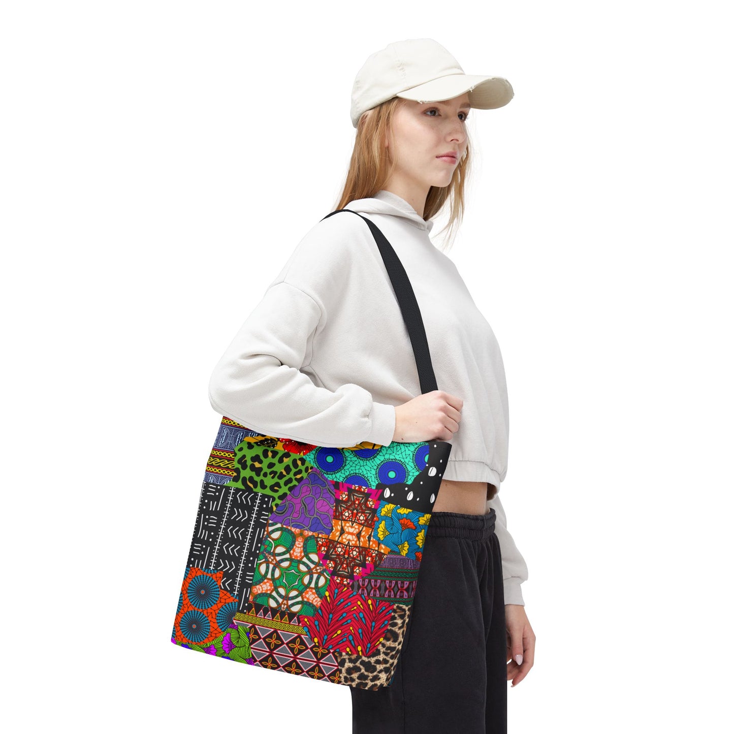 AfrikQuilt Ankara Print Canvas Tote Bag