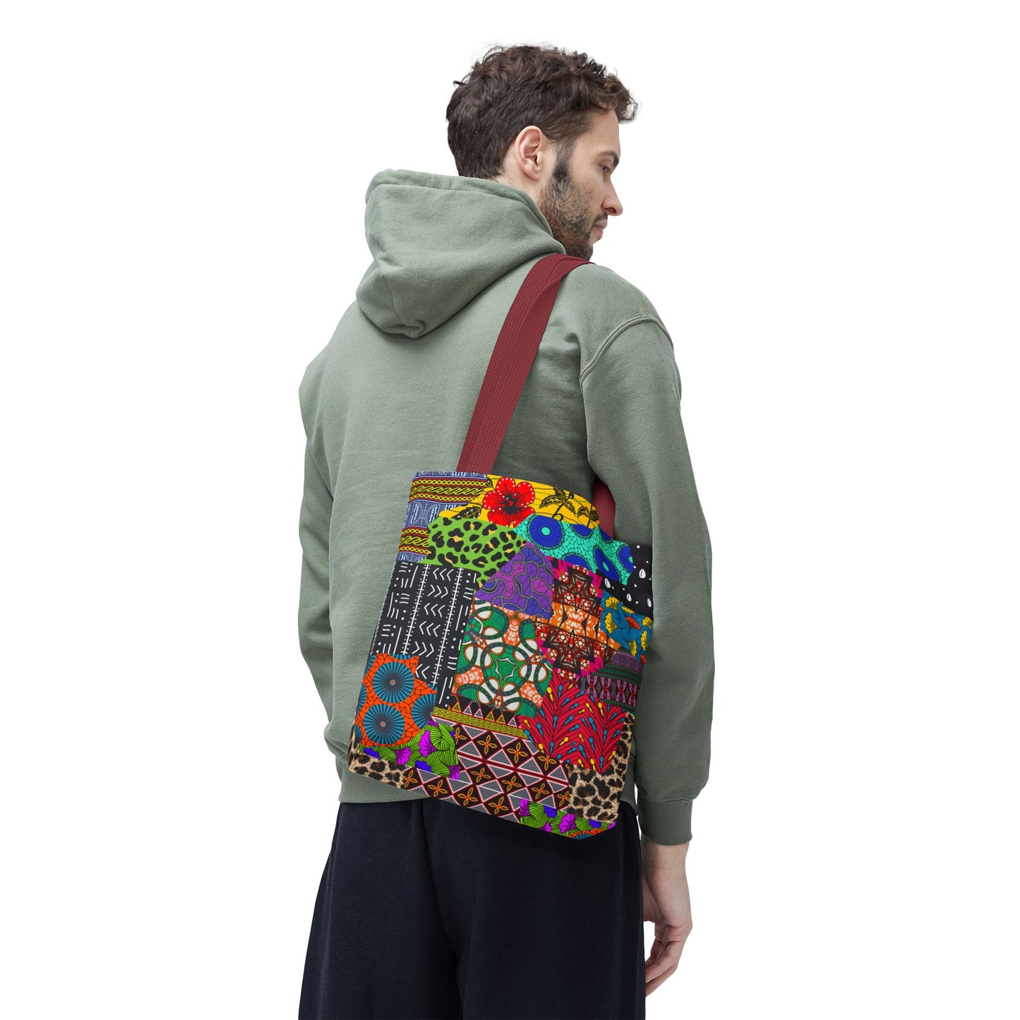 AfrikQuilt Ankara Print Canvas Tote Bag