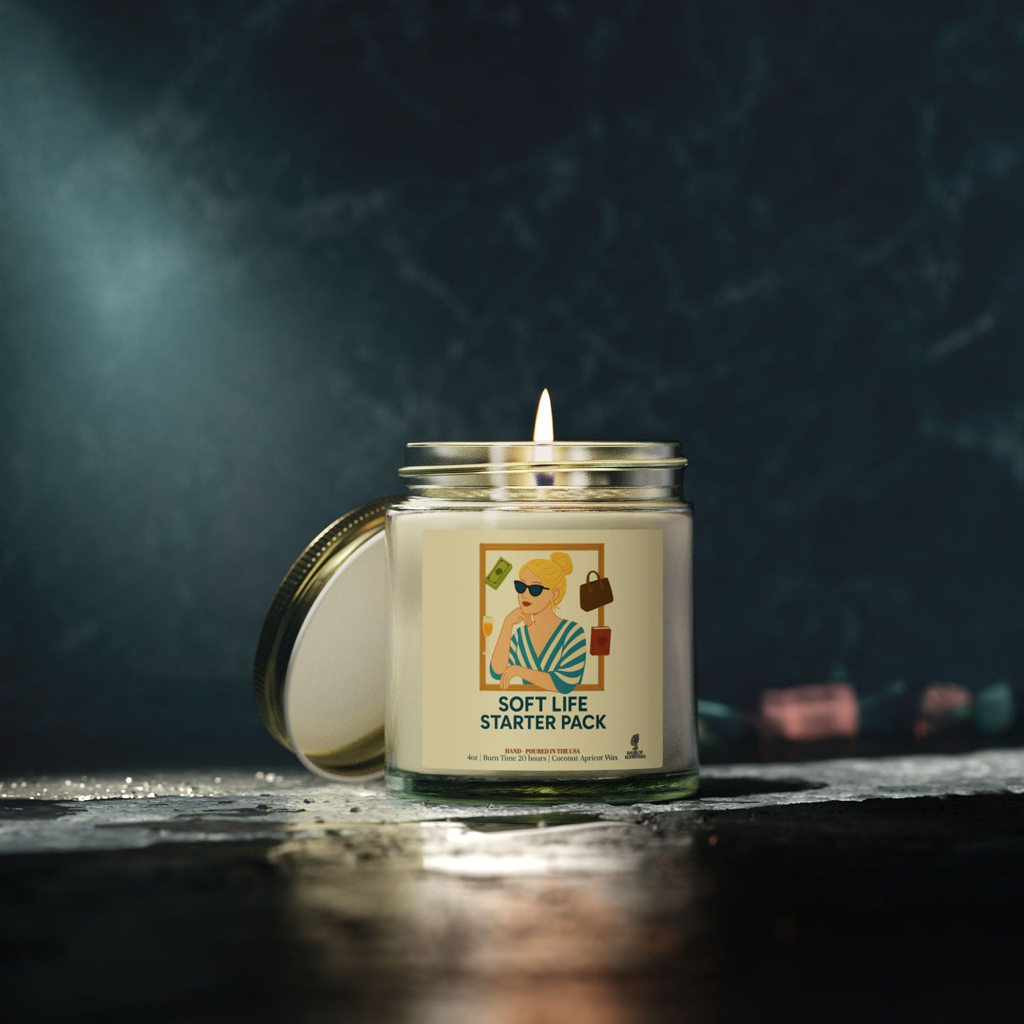 Soft Life Starter Pack Coconut Apricot Wax Scented Candles, Home Fragrance Decor, Aromatherapy Gift, Relaxation Candle