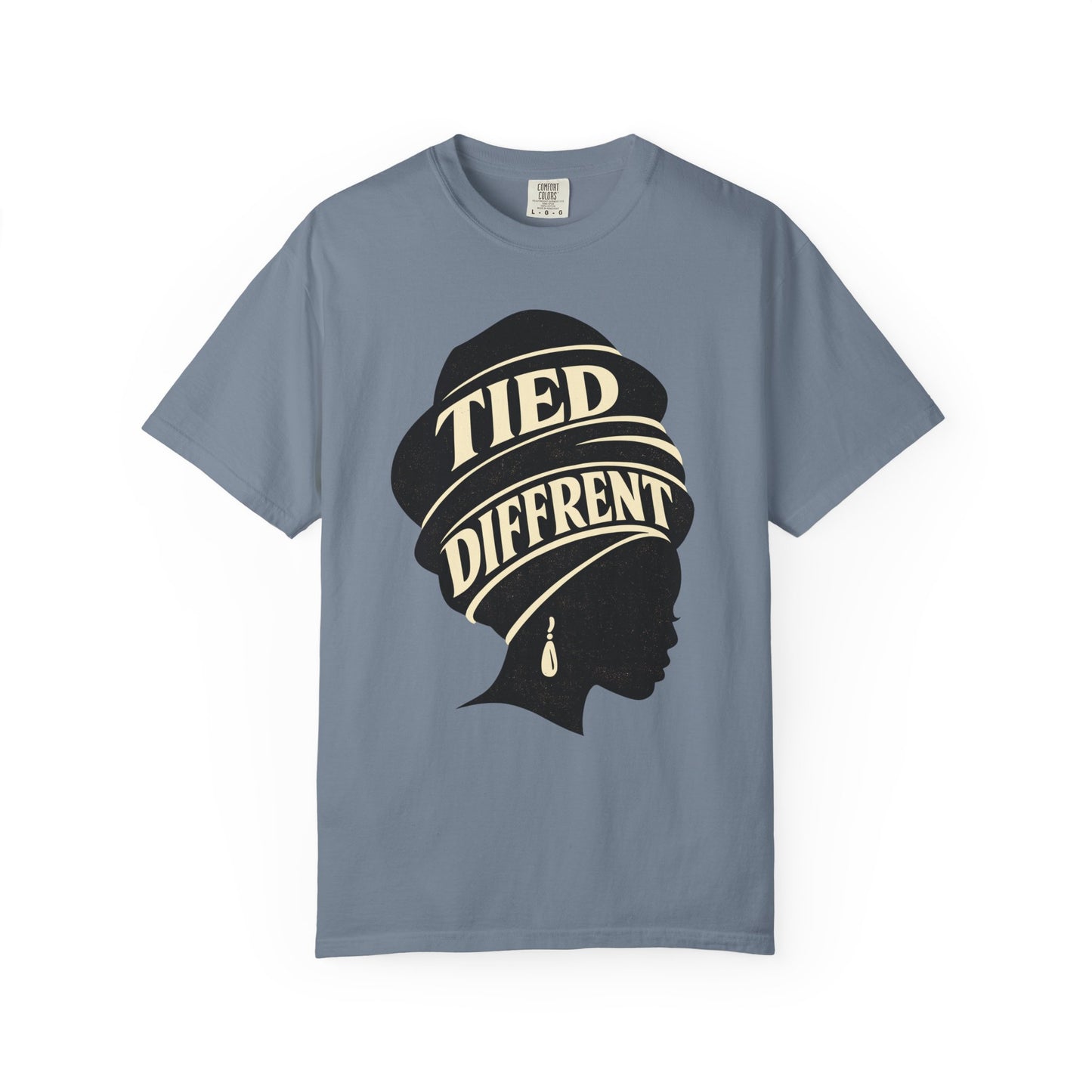 Tied Different headwrap silhouette Unisex Garment-Dyed T-shirt