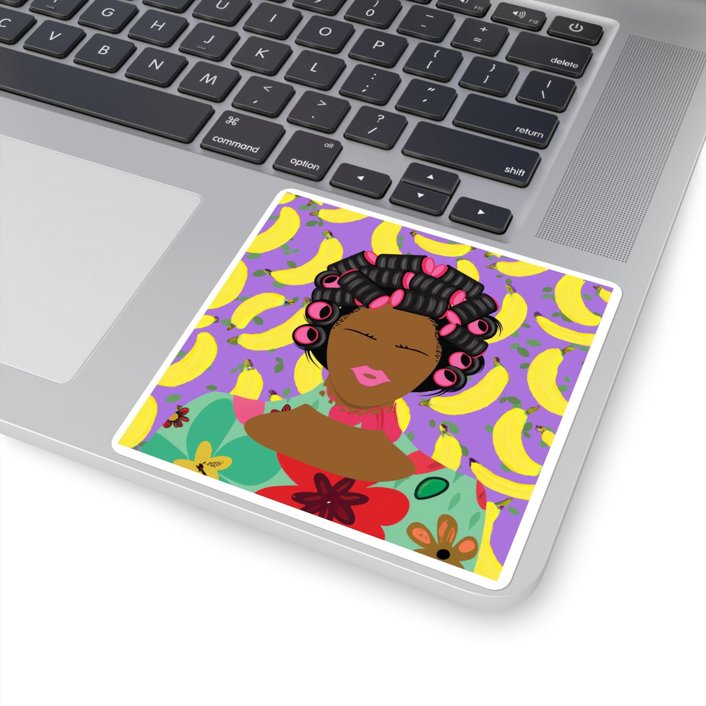 Chantal loves Bananas Square Stickers