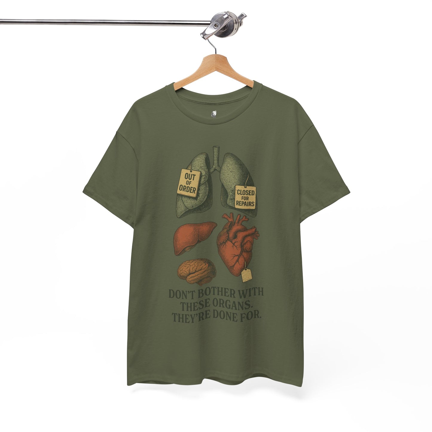 Funny Anatomy T-Shirt, Don't Bother With These Organs Graphic Tee, Unisex Heavy Cotton Shirt, Dark Humor Gift, Sarcastic Science Shirt