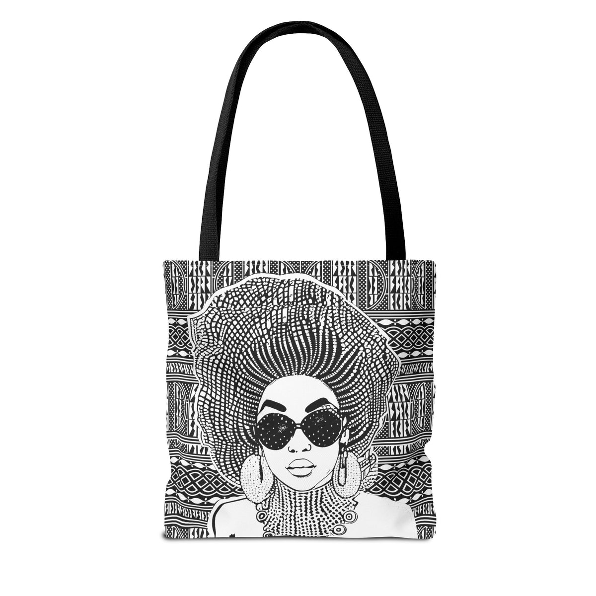 Madame Headtie(BW) on BW Ndop Tote AOP Tote Bag