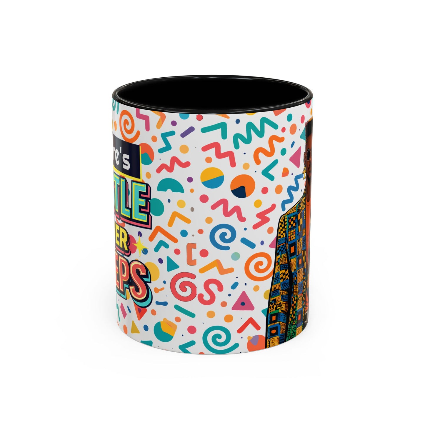 Personalized, Hustle Never Sleeps Two-Tone Ceramic Mug  (6 Colors , 11oz & 15oz)