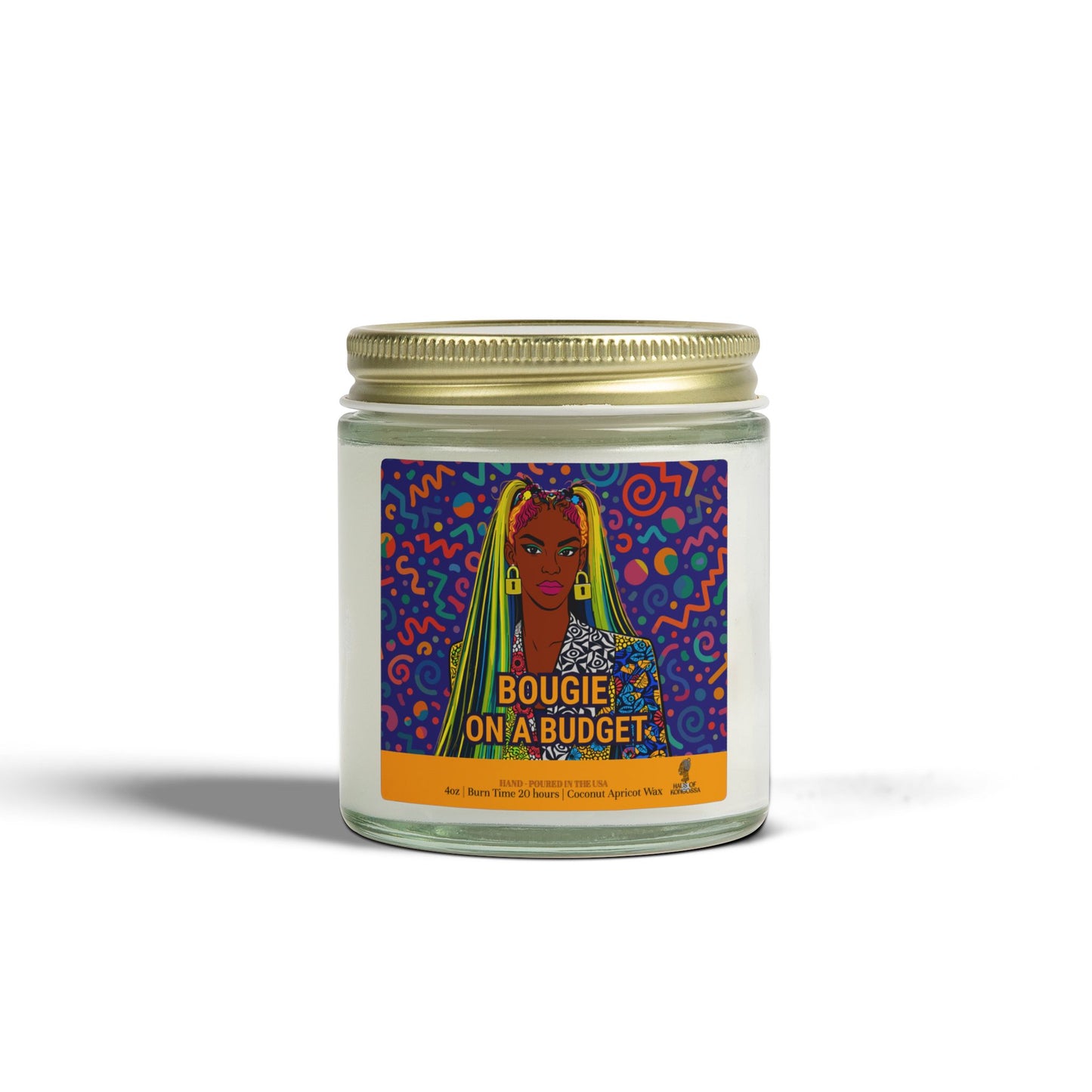 Bougie on a Budget Coconut Apricot Wax Scented Candles (Color), Afrocentric Candle, Home Fragrance Decor, Aromatherapy Gift, Relaxation Candle