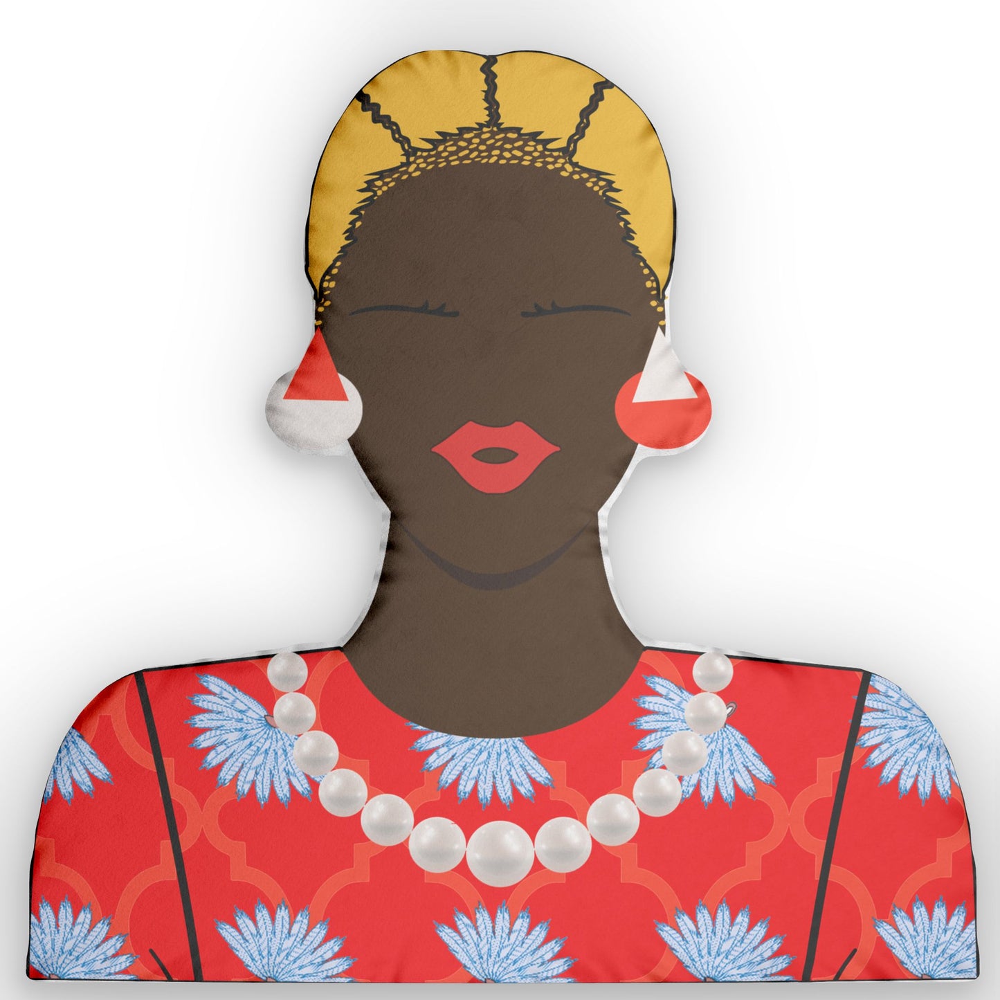 Custom Shaped Pillow, Decorative Throw Cushion, African Woman Portrait, Unique Home Decor, Personalized Gift,