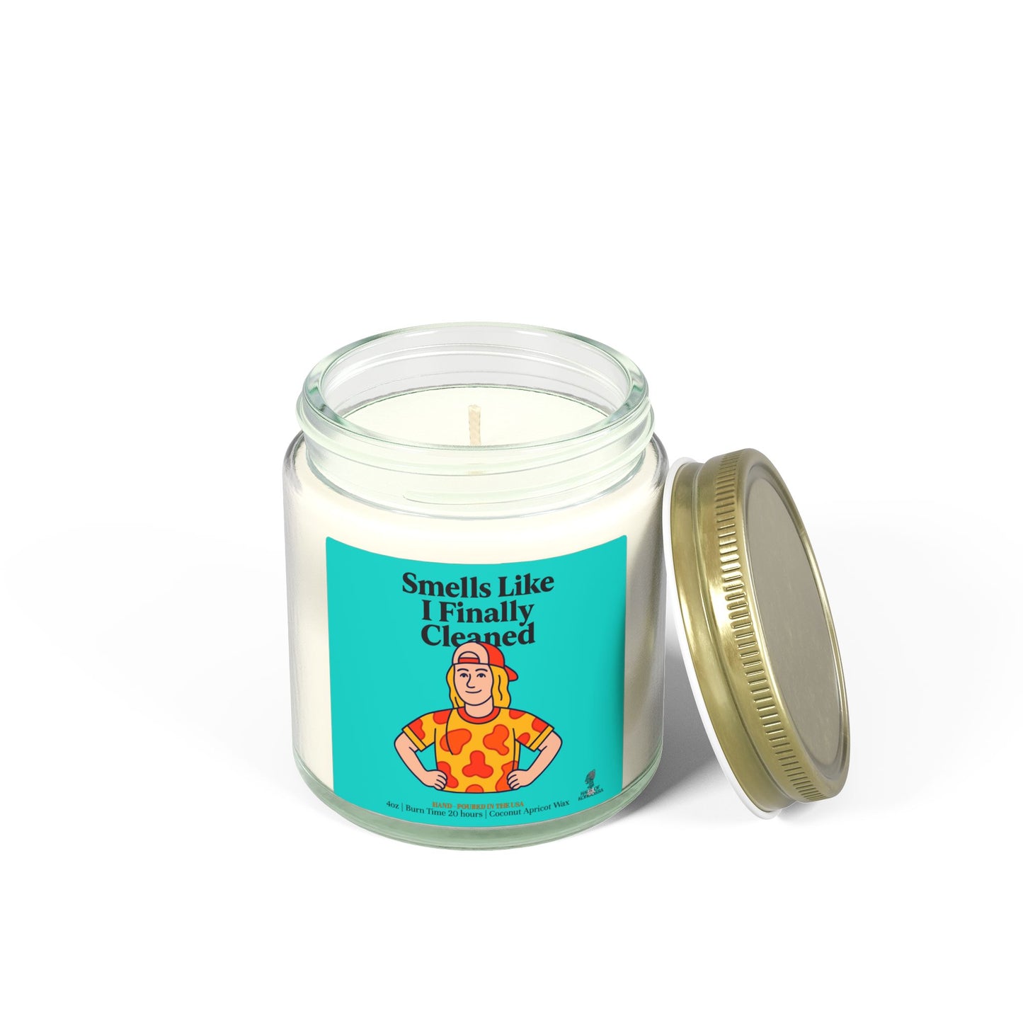 Smells Like I finally Cleaned Coconut Apricot Wax Scented Candles (Color), Afrocentric Candle, Home Fragrance Decor, Aromatherapy Gift, Relaxation Candle