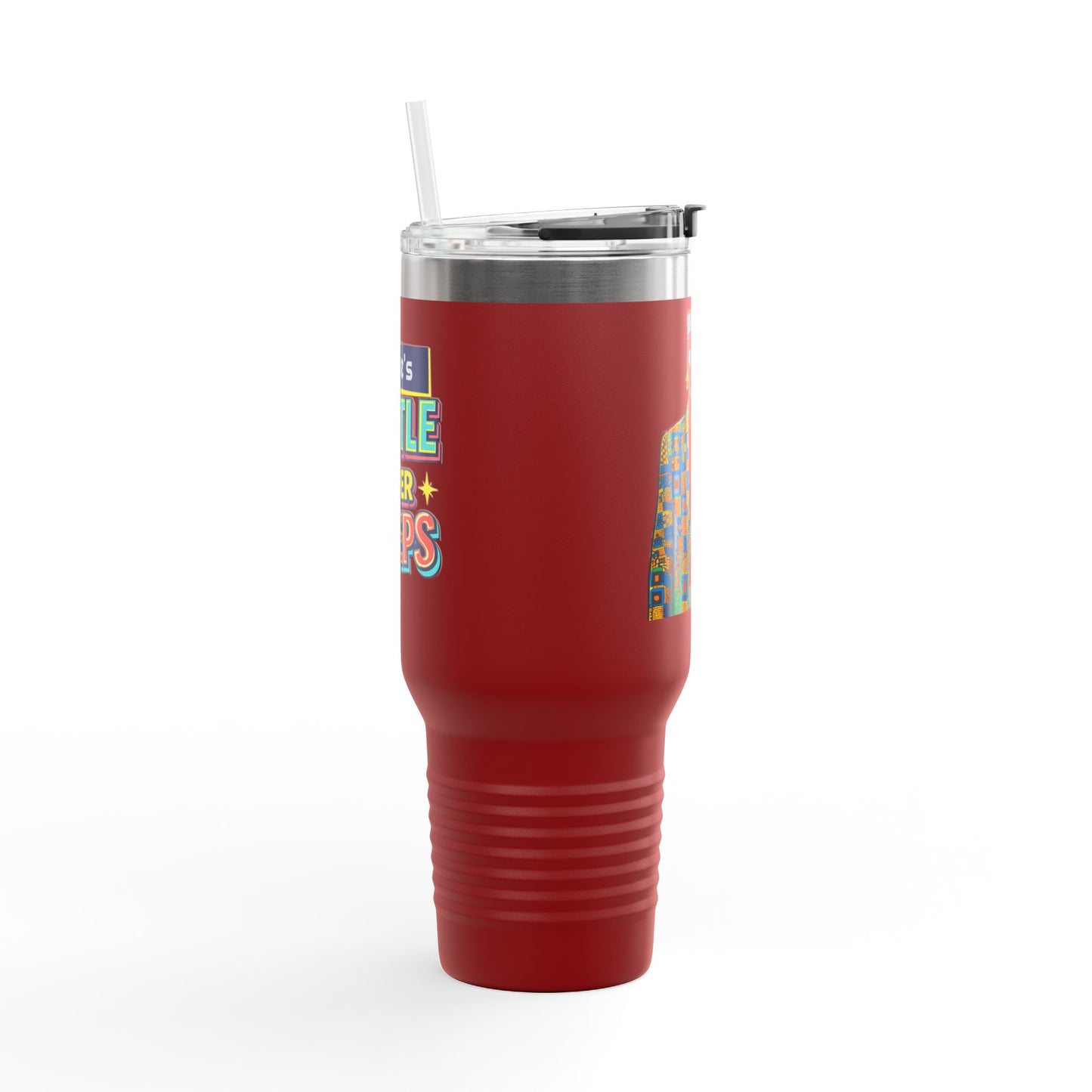 Hustler ever Sleeps Personalized Insulated Travel Mug, 40oz, Stylish Travel Companion, Premium Coffee Mug, Gifts for Him