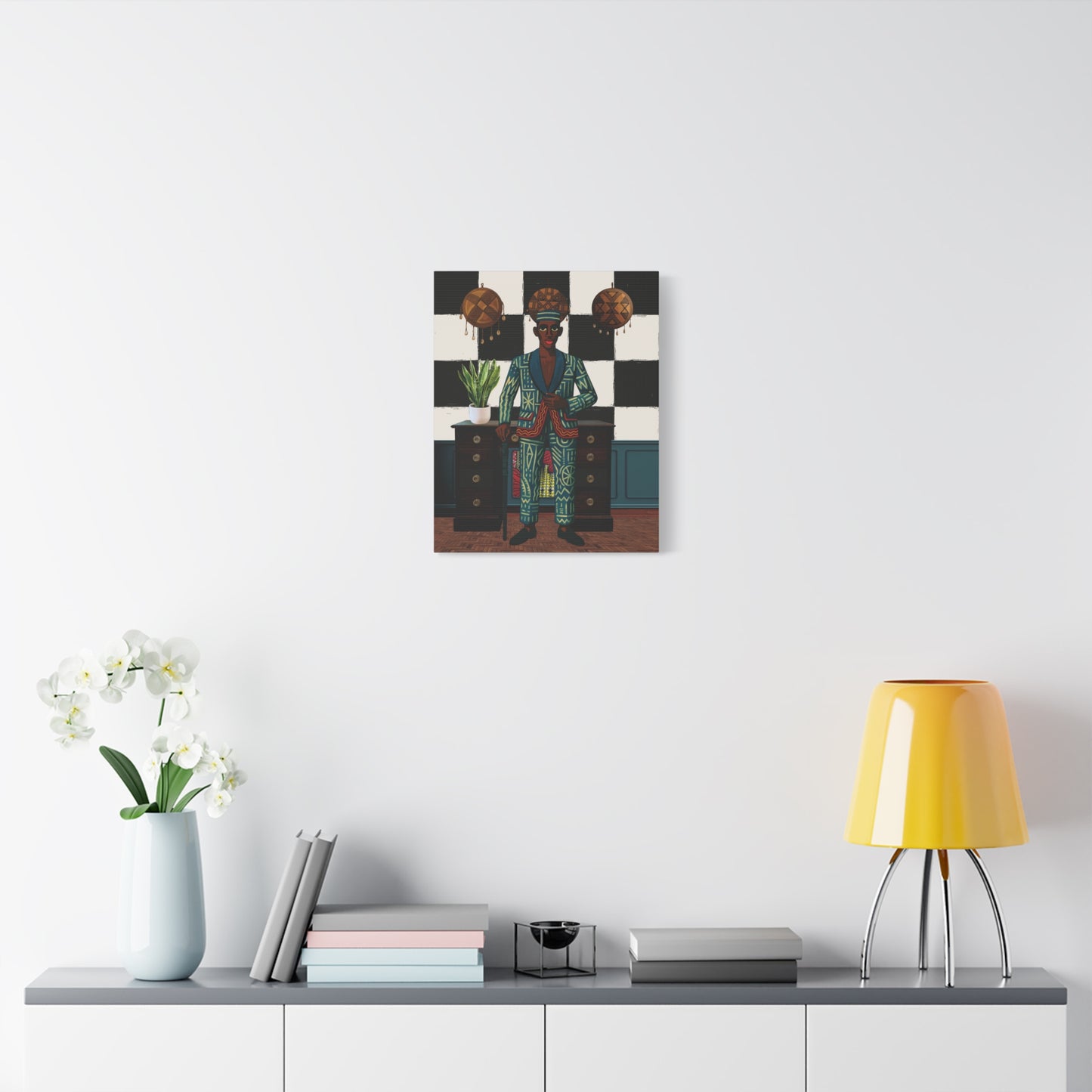 Matte Canvas Print, Afrocentric Wall Decor, He's Home Cultural Art, Unique Office Art, Modern African Art Print, Stylish Home Decor, Stretched, 1.25"