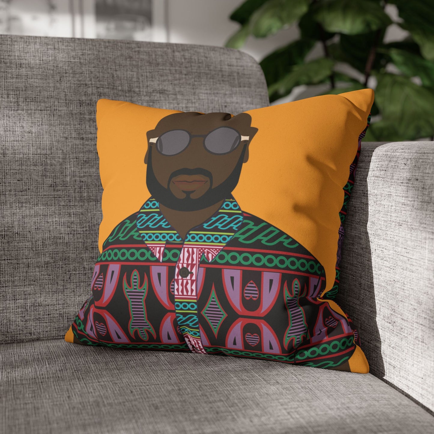 Le Monsieur Faux Suede Square Pillow Case in Purple Toghu