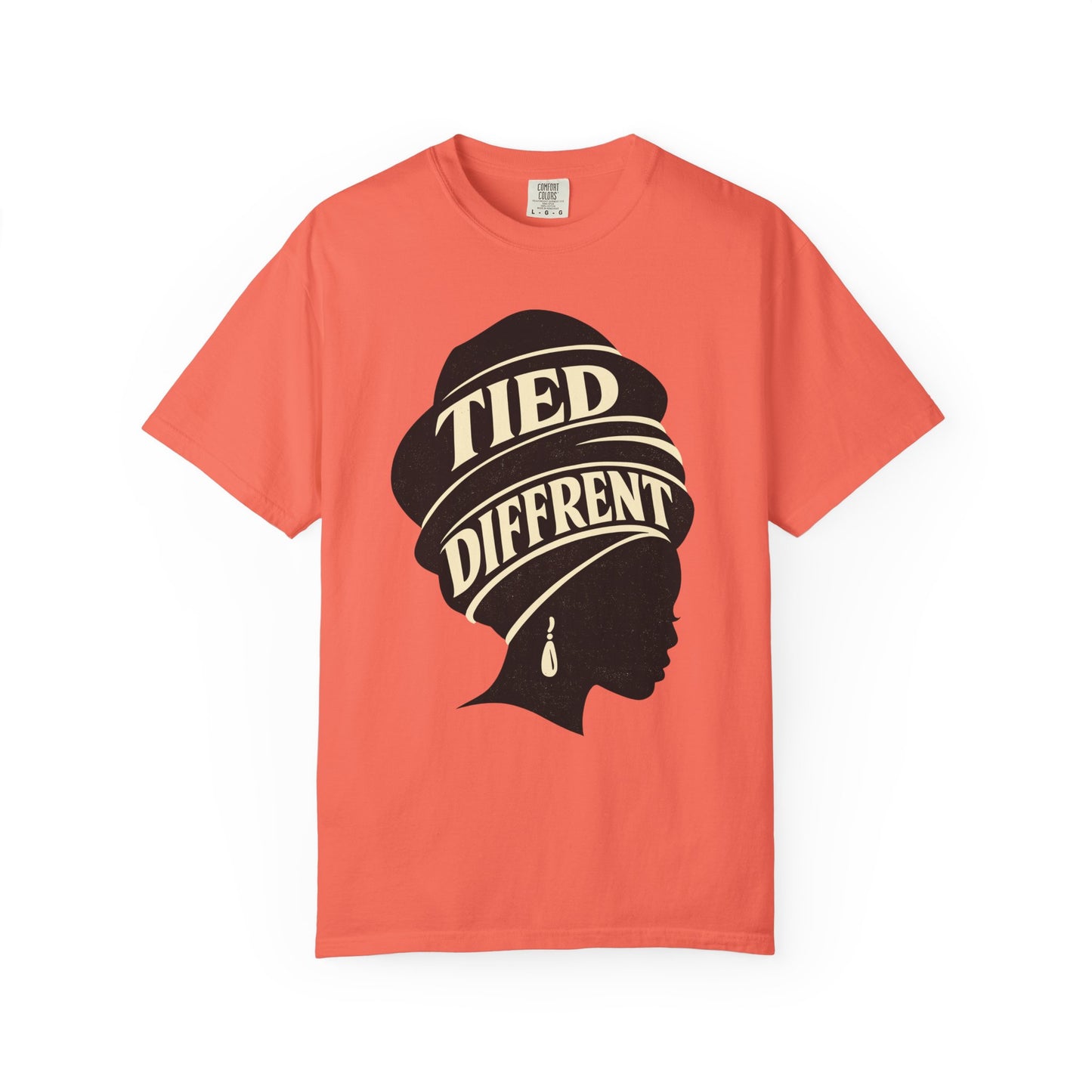 Tied Different headwrap silhouette Unisex Garment-Dyed T-shirt