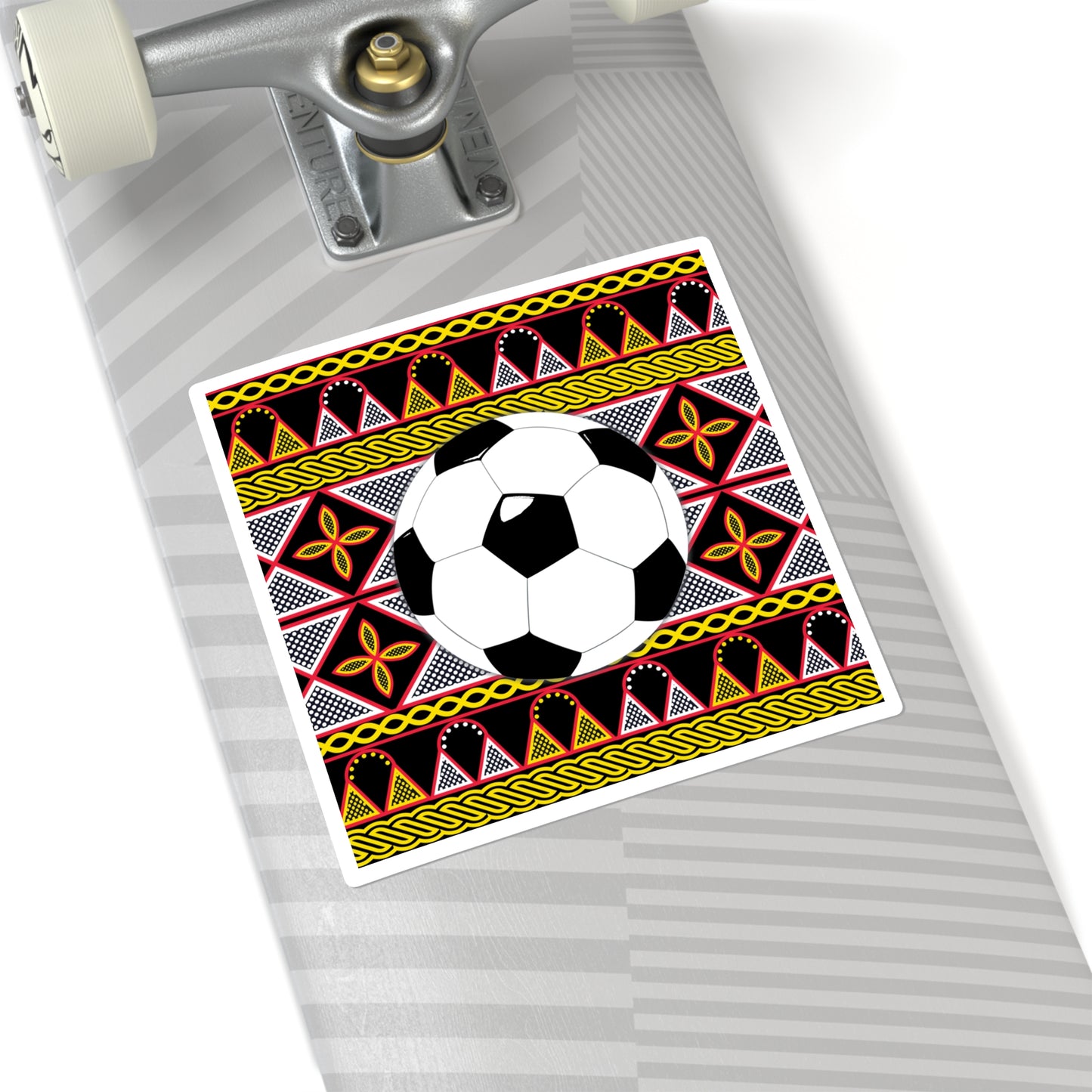 Futbol on Yellow Toghu Square Stickers