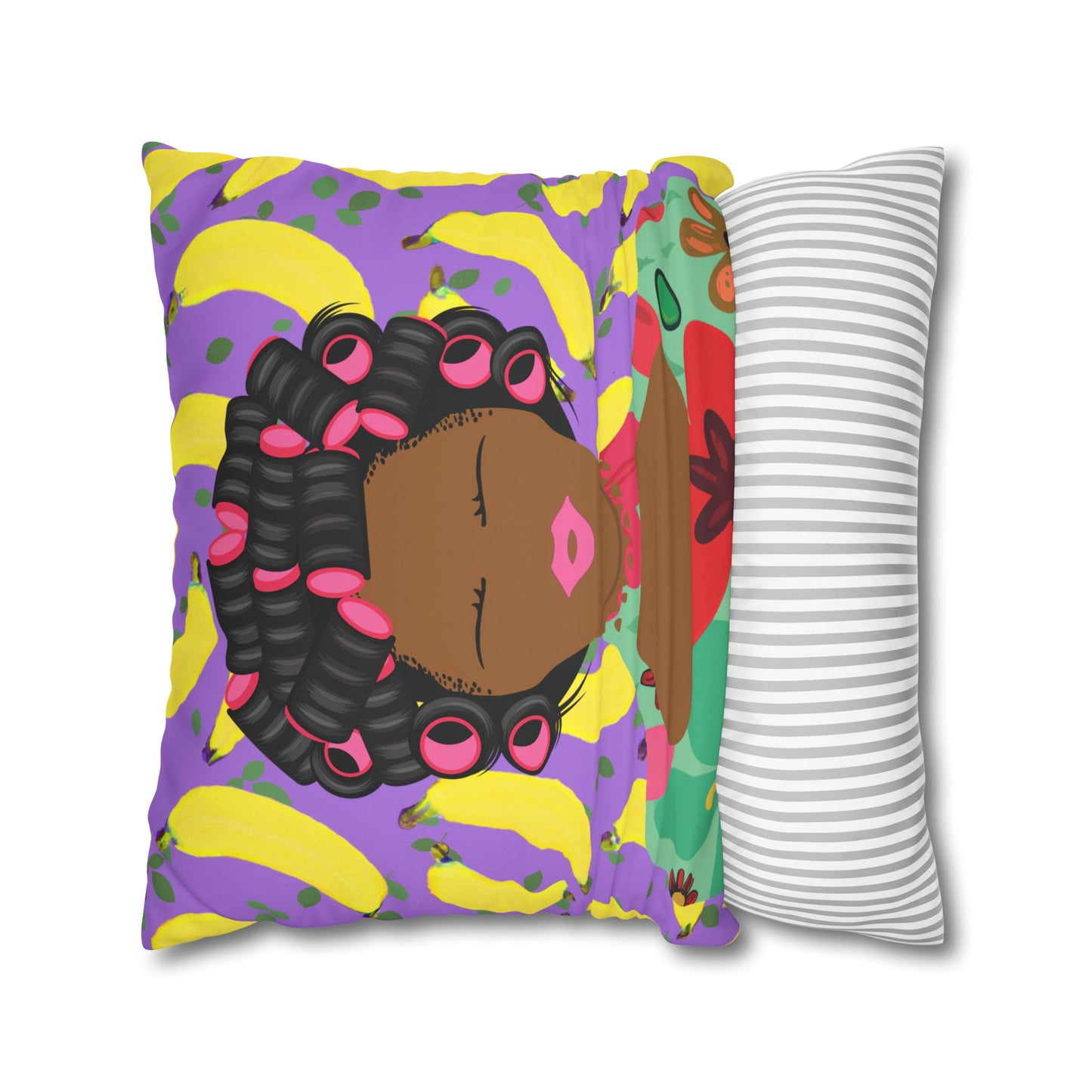 Chantal loves Bananas Two-Sided Faux Suede Square Pillow Case