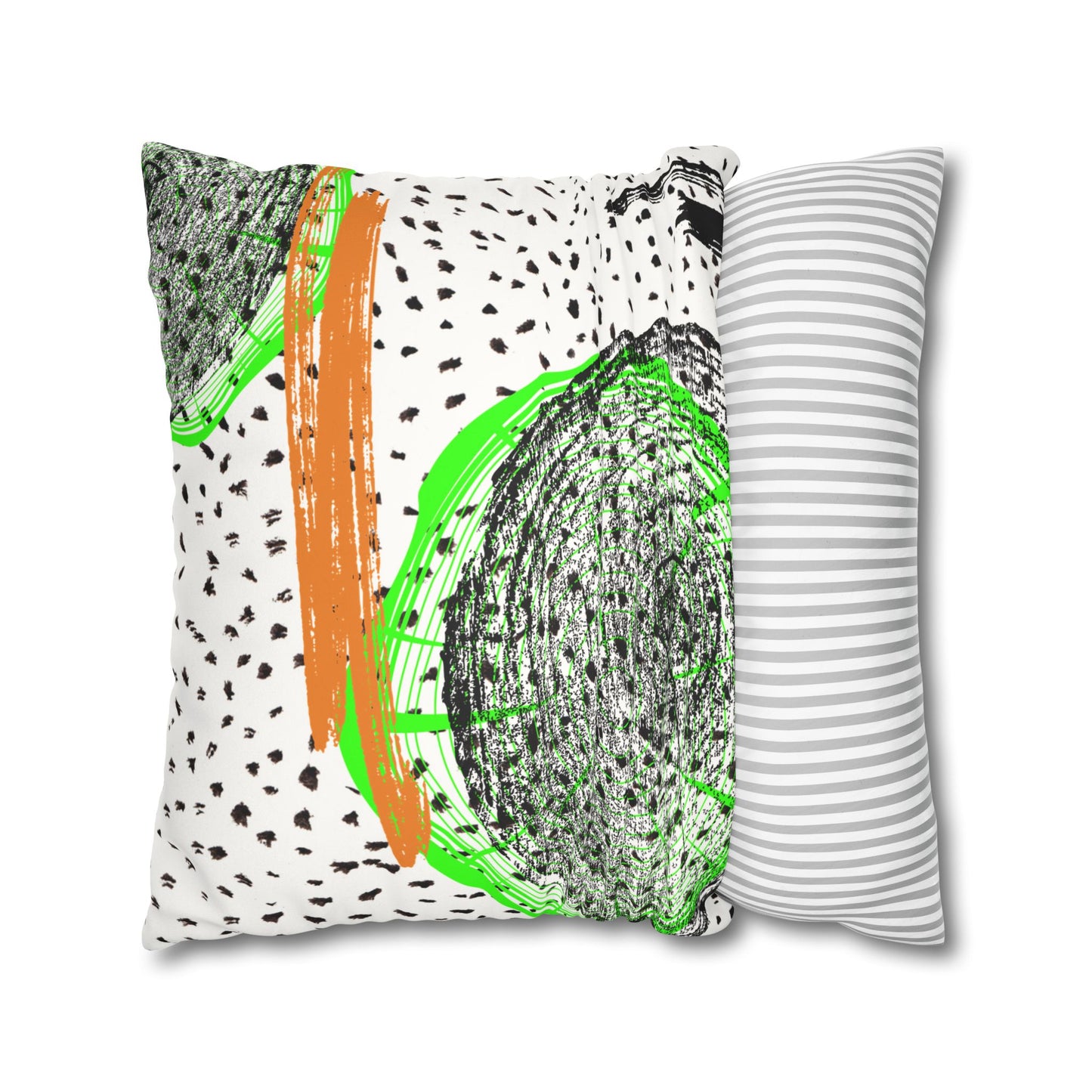 Cheetahs and Abstract Rings Faux Suede Square Pillow Case